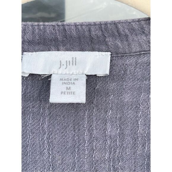 S1 J. Jill Blue Muslin Cotton Quilted Zip Jacket Size Medium - Picture 3 of 6